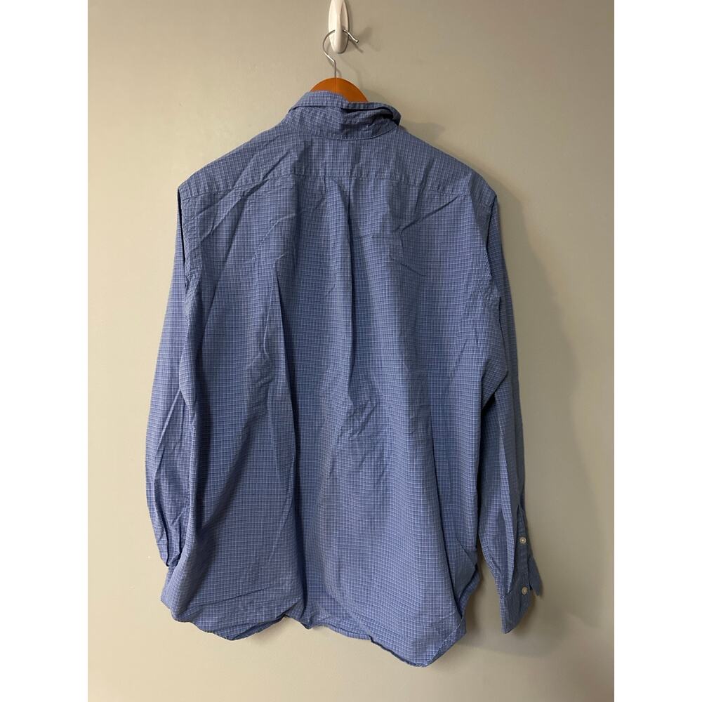 Polo Ralph Lauren Classic Fit Blue Check Button Down Shirt Men’s Large Preppy - Picture 4 of 7